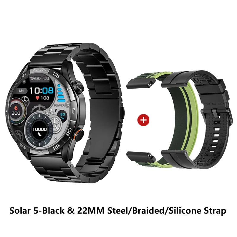 Haylou Solar 5 Voice Calling Smartwatch 1.58 Inch AMOLED Display 60Hz Sports Smartwatch for Men with 24 Hour Health Monitoring