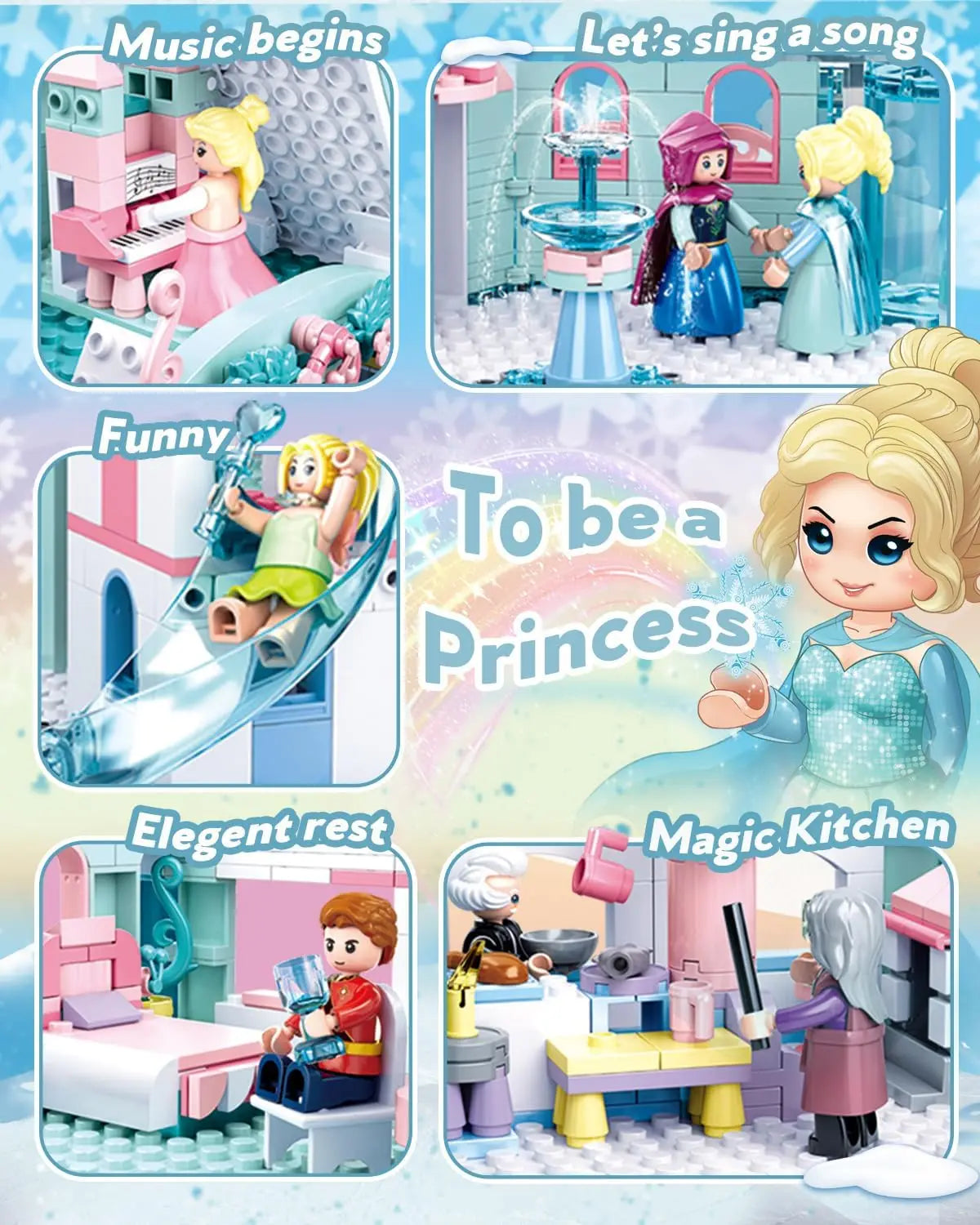 SLUBAN Frozen Castle Building Blocks Set With Princess Figures CollectorEditionExclusive