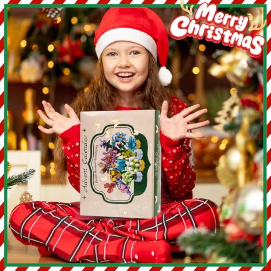 Hign-concerned Advent Calendar Building Blocks Flowers and Succulents Educational DIY