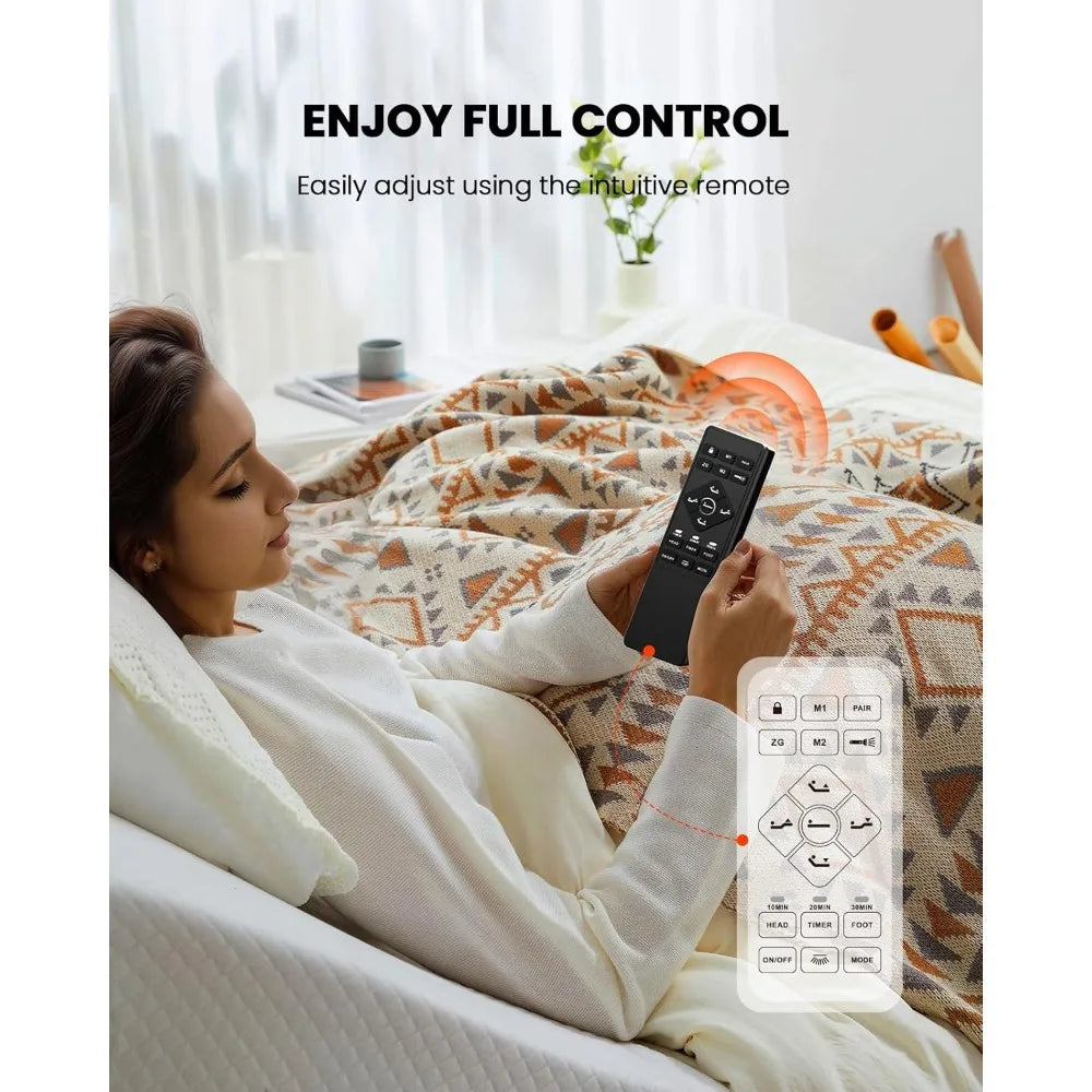 Green Lemon Love Amada Adjustable Bed Frame With Massage