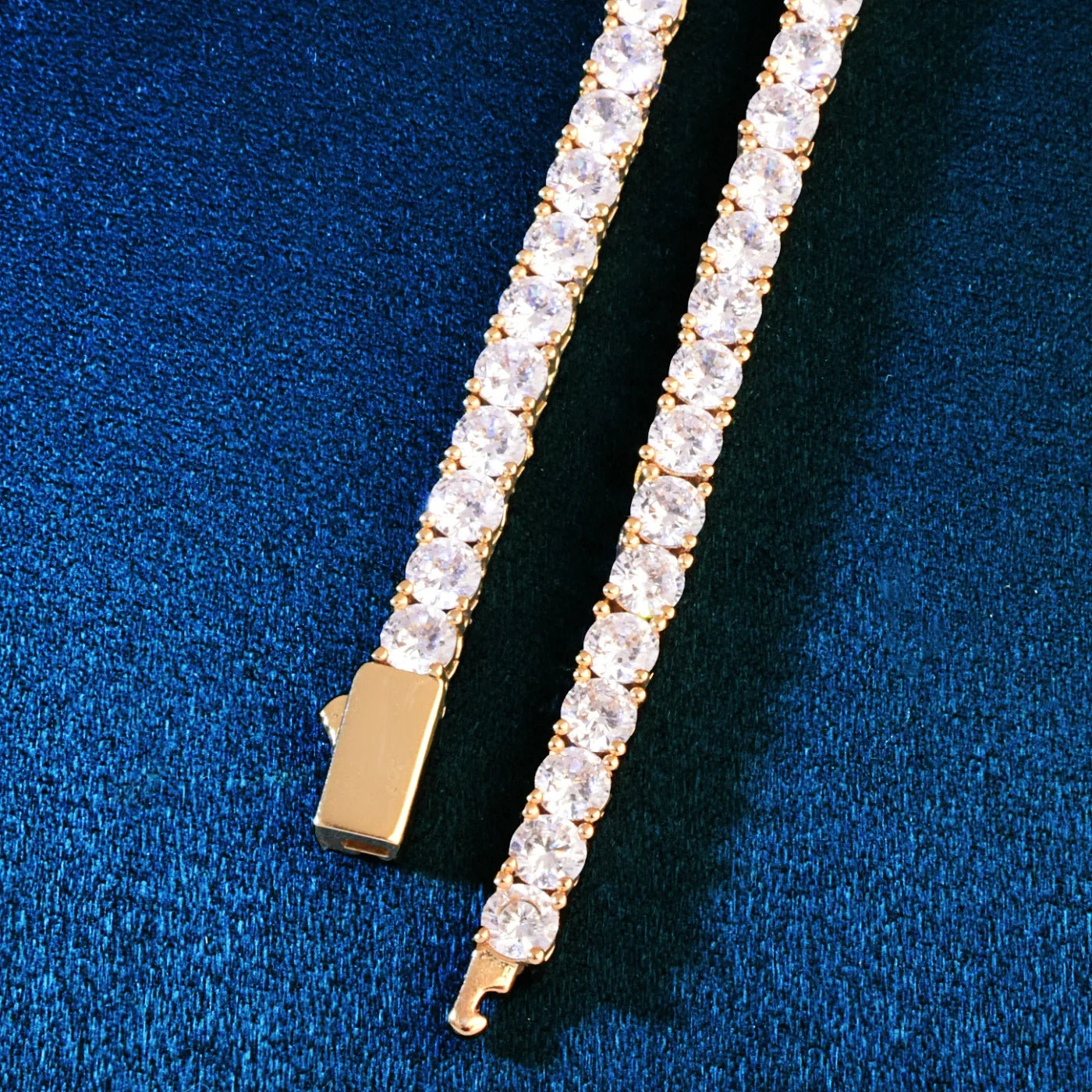 CucC Spring Clasp Tennis Chain One Row Zircon Necklace