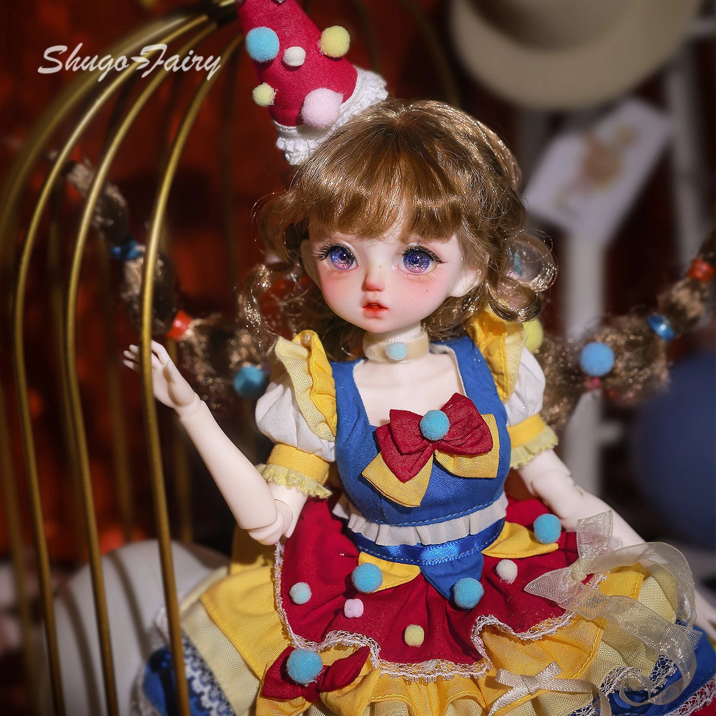 oueneifs Momoko BJD Doll Circus Princess Resin Figure With Antique Lace Pajamas Dress