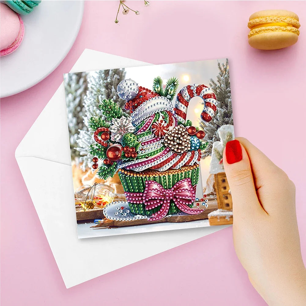 Green Lemon Love Christmas Snowman Diamond Painting Card