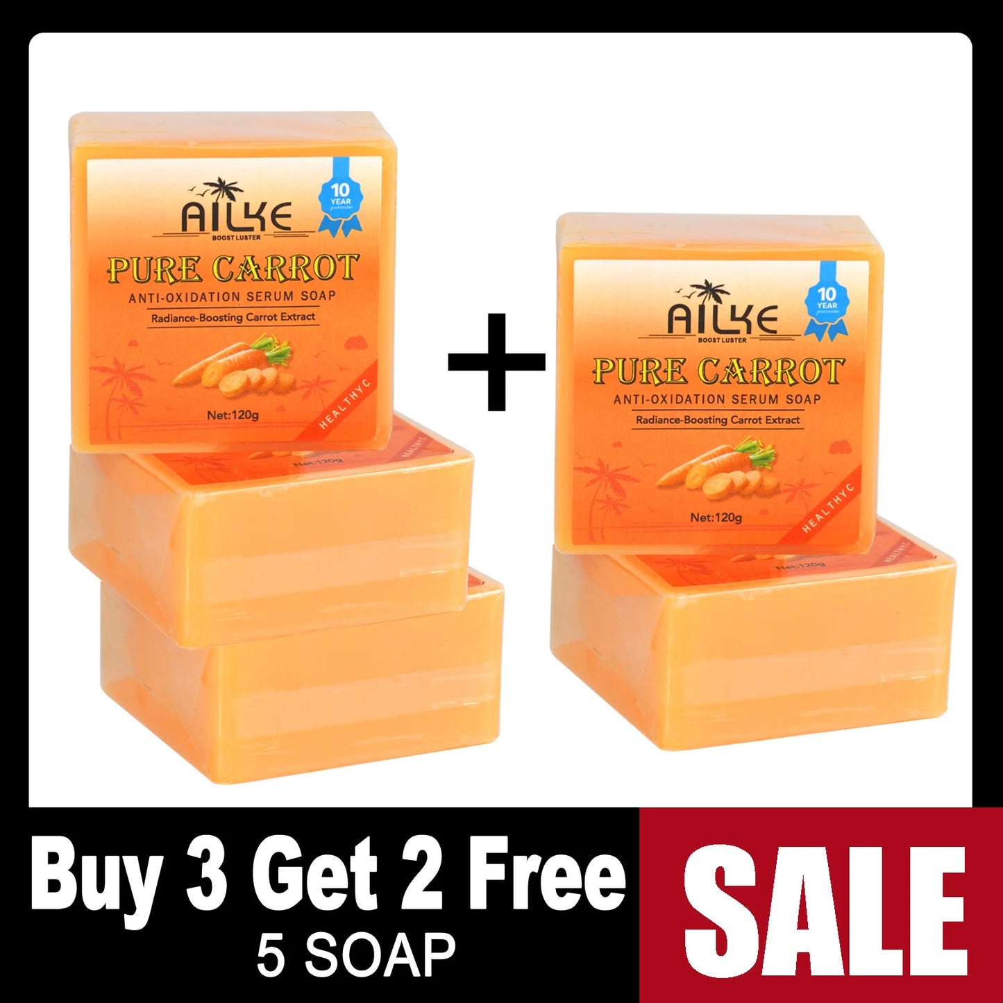 AILKE Carrot Whitening Soap For Face And Body Brightening