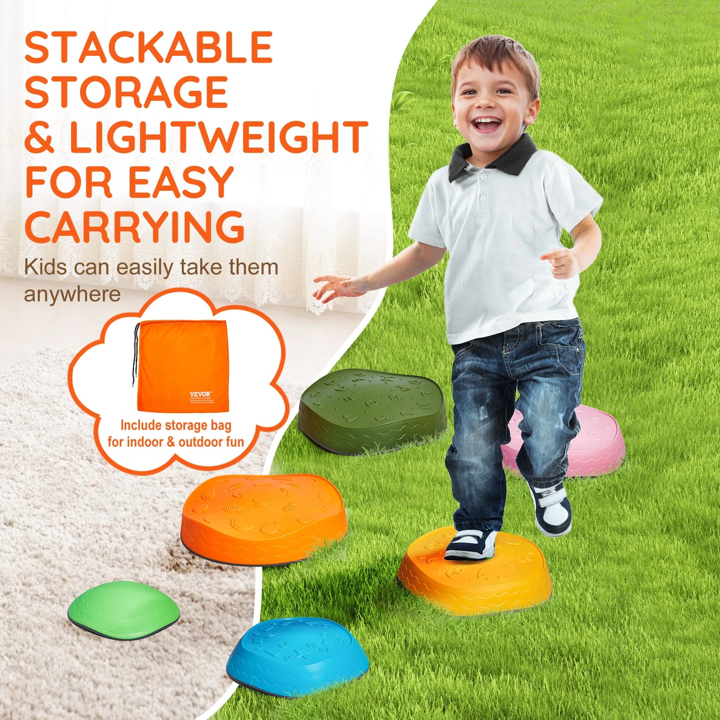SucceBuy Balance Stepping Stones Kids Sports Toys Training
