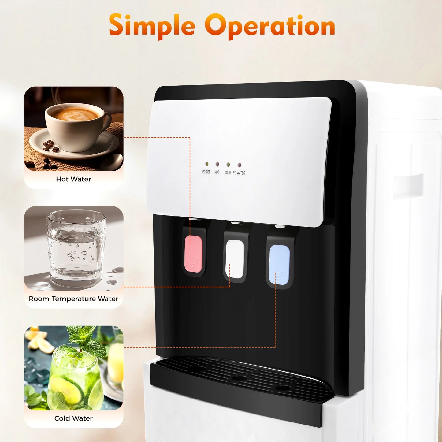 Hot & Cold Standing Water Dispenser Bottom Loading Water Cooler Dispenser for Offices, Nurseries, Homes, Gyms, Kitchens