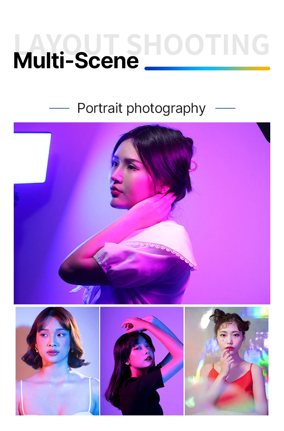 Ulanzi LT003 RGB Video Light Full Color Panel Light 8000mAh Dimmable 2500-9000K CRI 95+ Photo Studio Lamp 266 Beads Livestream