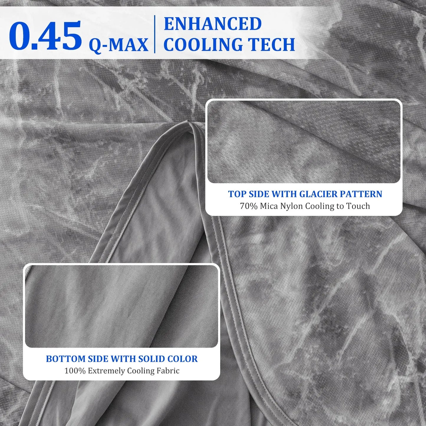 Cooling Blanket Tie Dye Double Sided Effect Lightweight Breathable Summer Blanket for Hot Sleepers and Night Sweats Grey