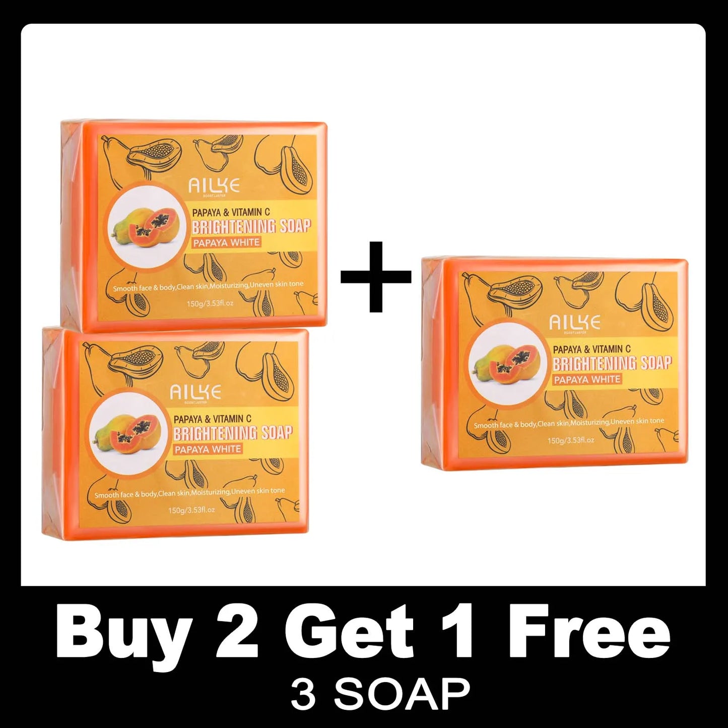 Green Lemon Love Papaya Whitening Soap For Dull Skin