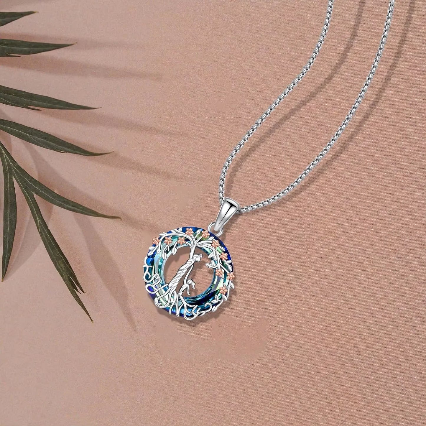 Green Lemon Love 925 Sterling Silver Tree Of Life Necklace