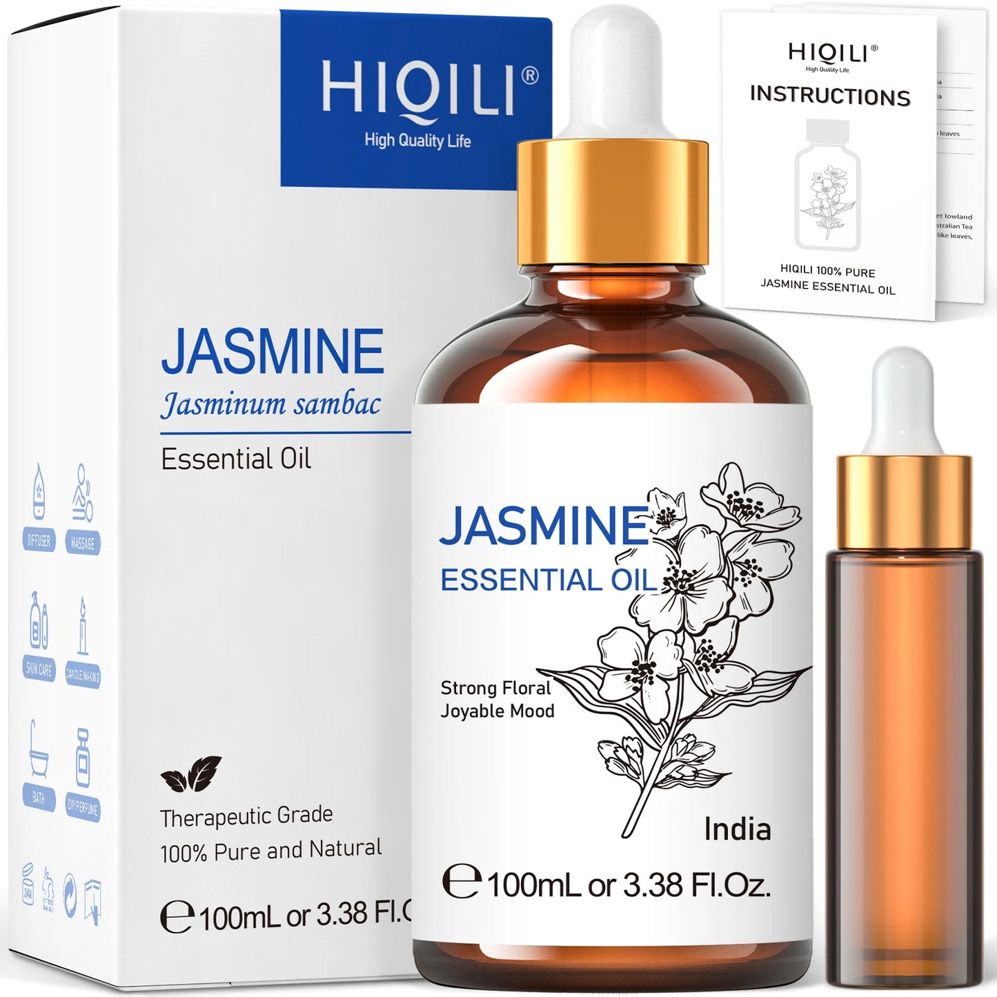 Hiqili Jasmine Ylang Ylang Orange Pure Essential Oil