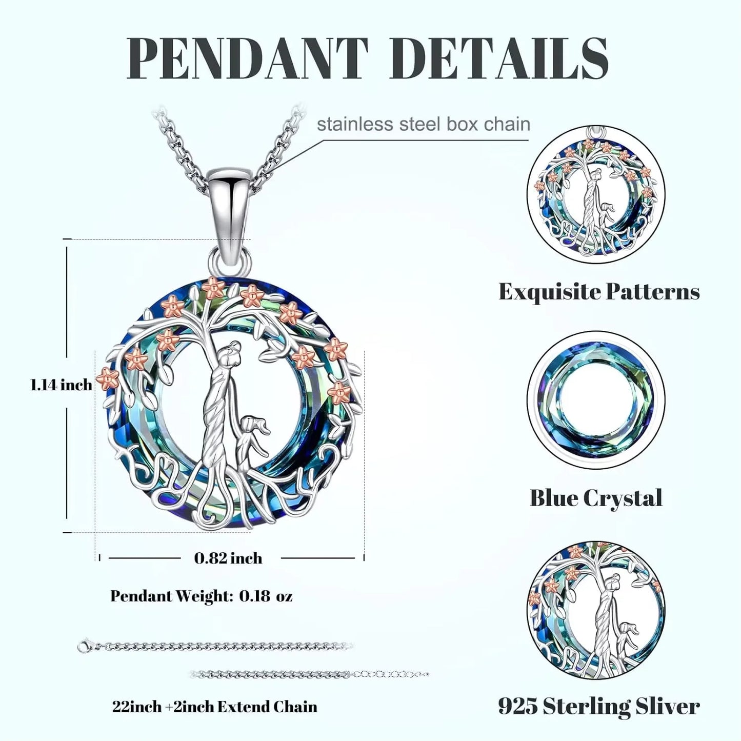 Green Lemon Love 925 Sterling Silver Tree Of Life Necklace