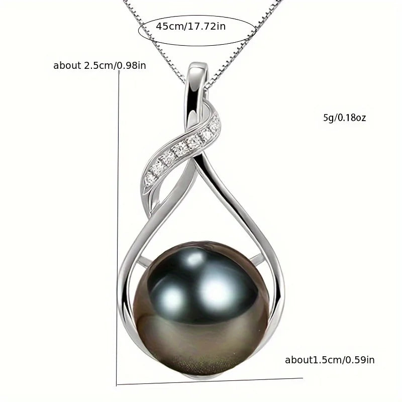 Lxalry Handmade Tahitian-Black Pearl Necklace Women - Gift for Wife/Mom/Girlfriend Mother's Day/Valentine's Day/Christmas