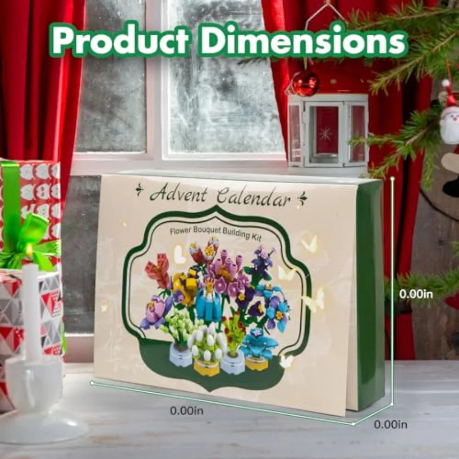 Hign-concerned Advent Calendar Building Blocks Flowers and Succulents Educational DIY