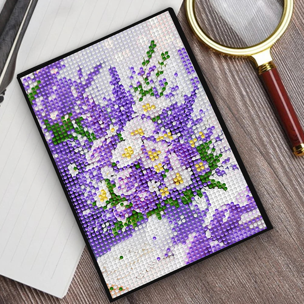 5D DIY Flower Diamond Art Painting Notebook Kit Crystal Notepad Sketchbook Gifts