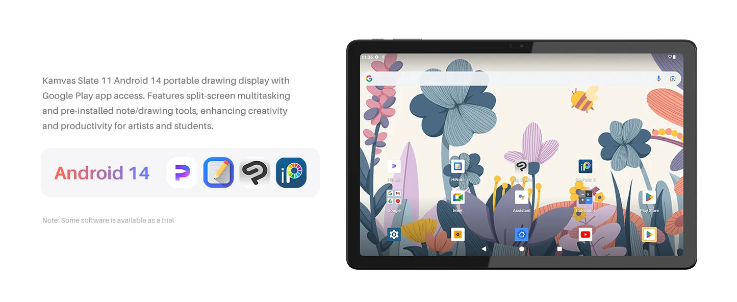 Huion Kamvas Slate 11/13 Android 14 Tablet Graphic Drawing Note Pad 60/90Hz Refresh Rate Paper-Like Nature Color Digital Writing