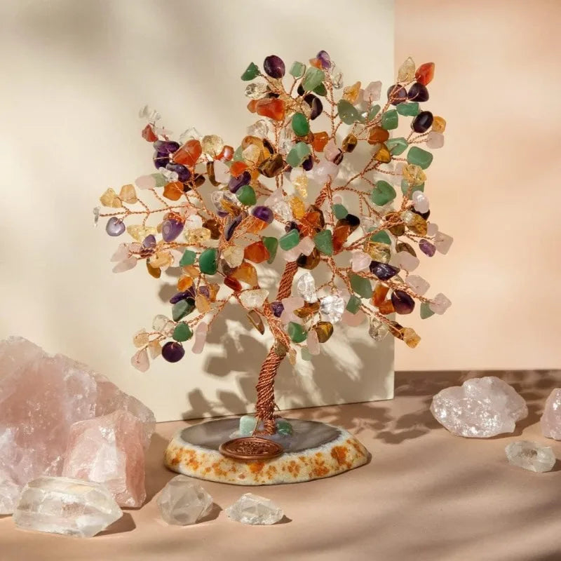 Green Lemon Love Feng Shui Tree of Life Gemstone Decor