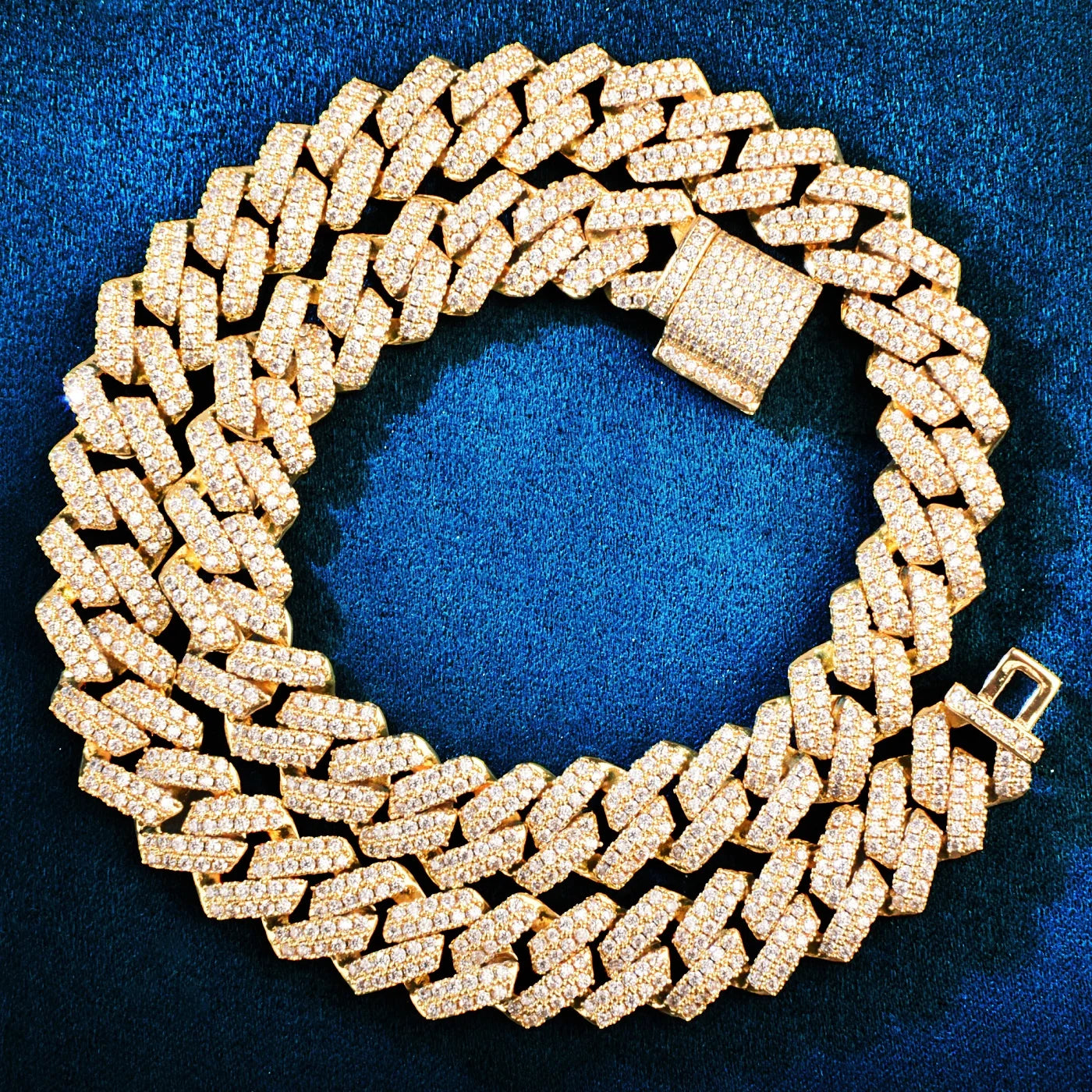 Green Lemon Love Miami Cuban Chain Necklace Iced Zircon