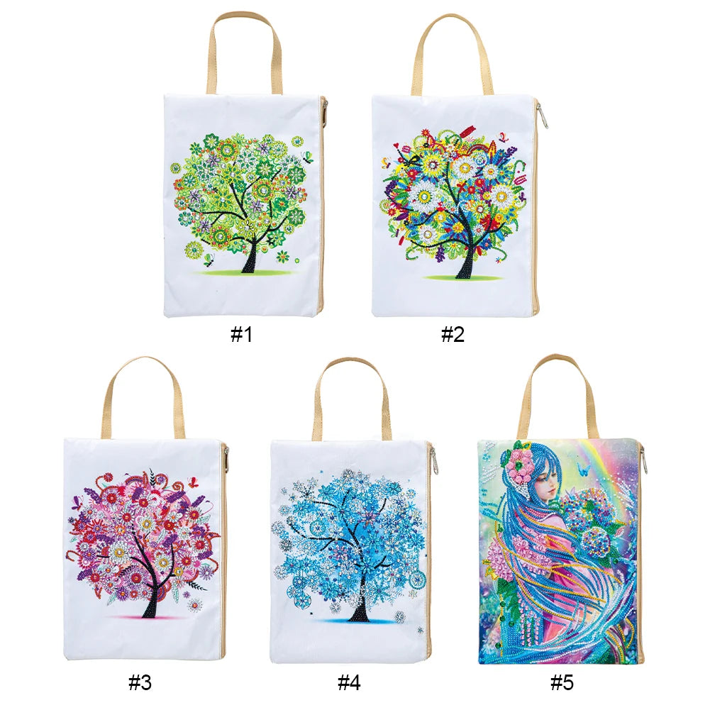 Green Lemon Love Diamond Painting Bag Flax Storage Tote