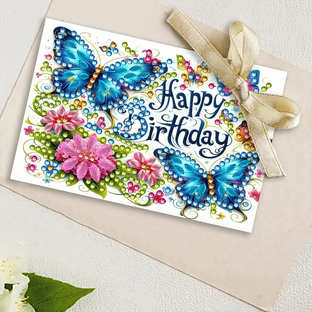 10pcs DIY Diamond Painting Crystal Scratch Card Party Event Gift Card (Birthday)