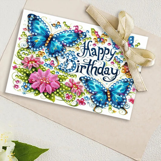 10pcs DIY Diamond Painting Crystal Scratch Card Party Event Gift Card (Birthday)