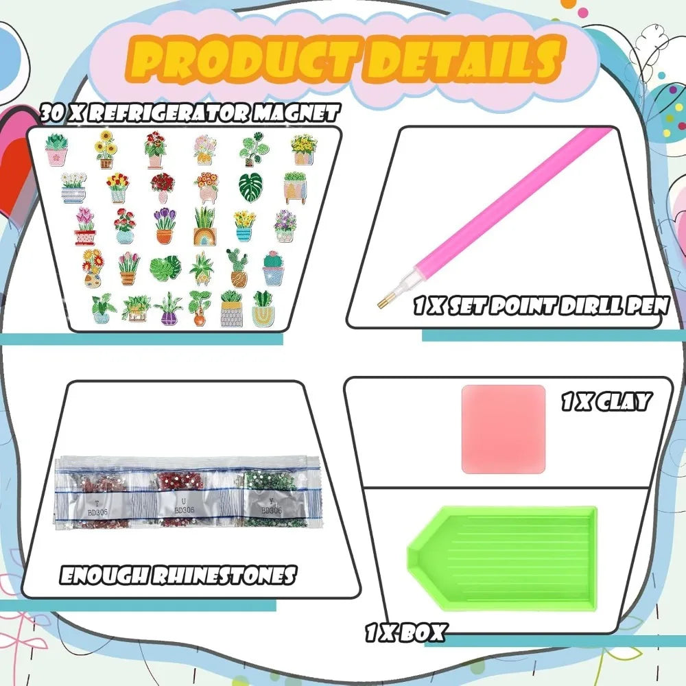 Green Lemon Love Remuuly Diamond Painting Magnets 30 Pcs