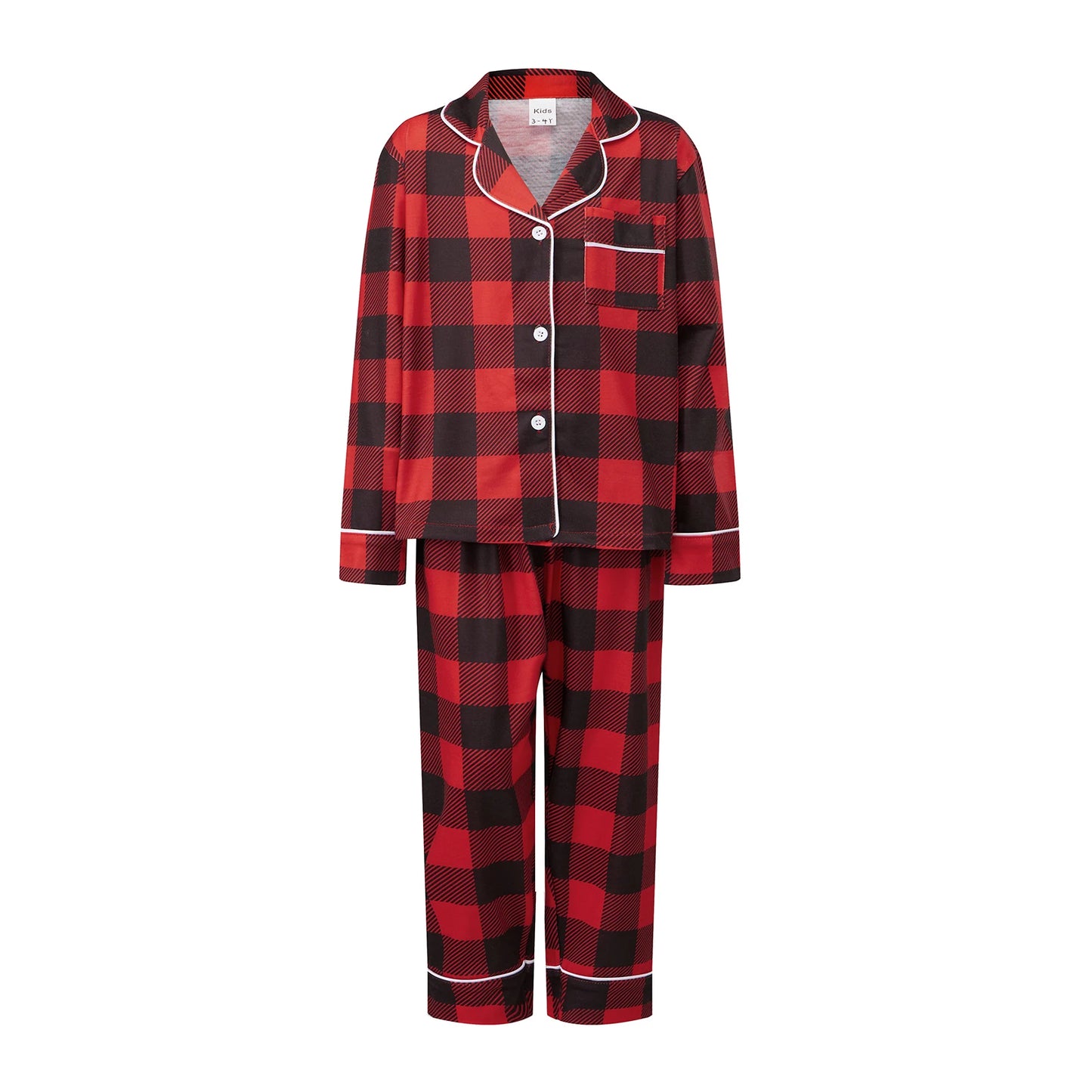 Christmas Family Pajamas Matching Set Long Sleeve Shirt with Pants Plaid Sleepwear Loungewear for the Whole Family