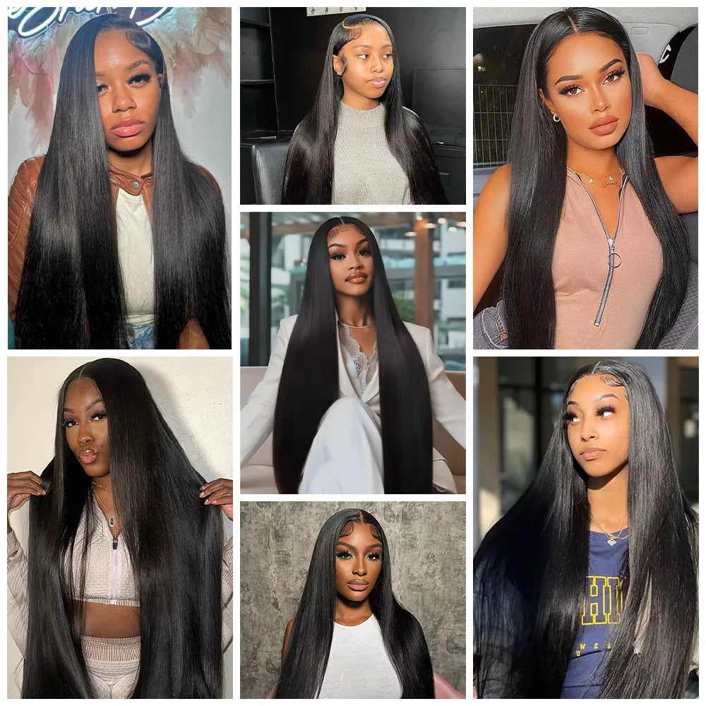 32 Inch Straight V Part Human Hair Wigs 200 Density Straight Brazilian Wig For Women V part Human Hair Head Clip In Halr Wig