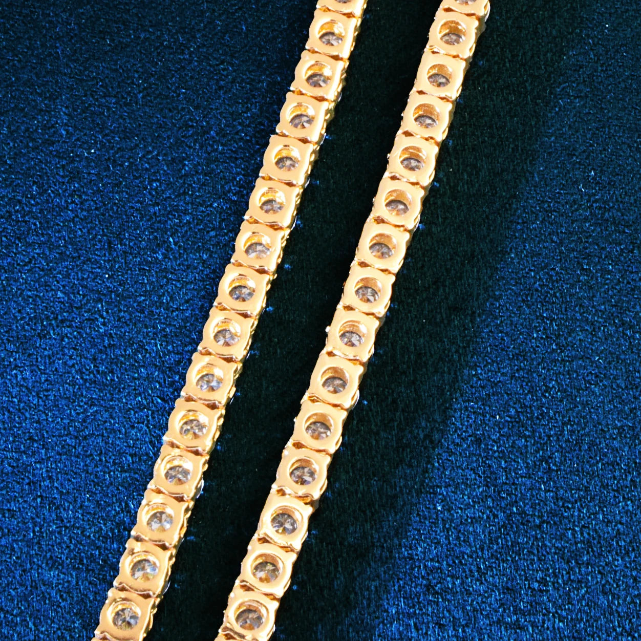 CucC Spring Clasp Tennis Chain One Row Zircon Necklace