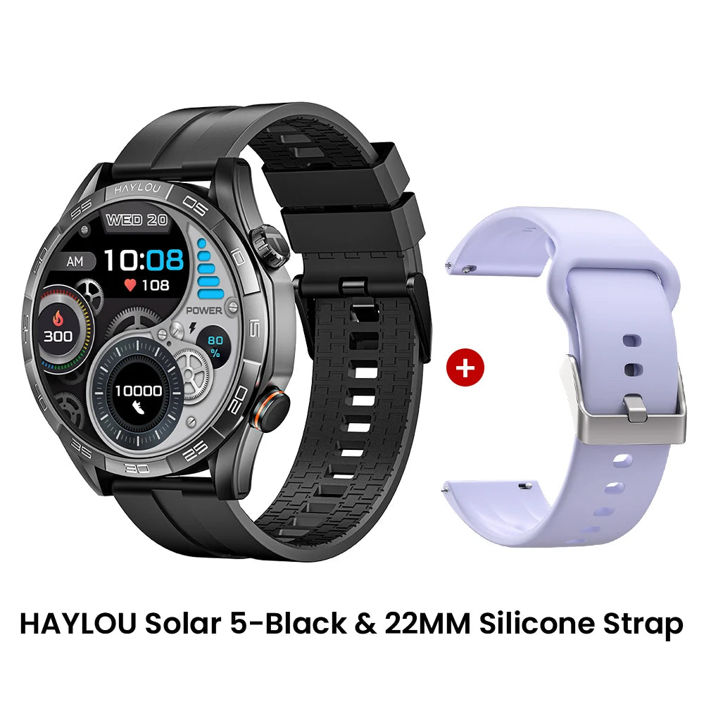 Haylou Solar 5 Voice Calling Smartwatch 1.58 Inch AMOLED Display 60Hz Sports Smartwatch for Men with 24 Hour Health Monitoring