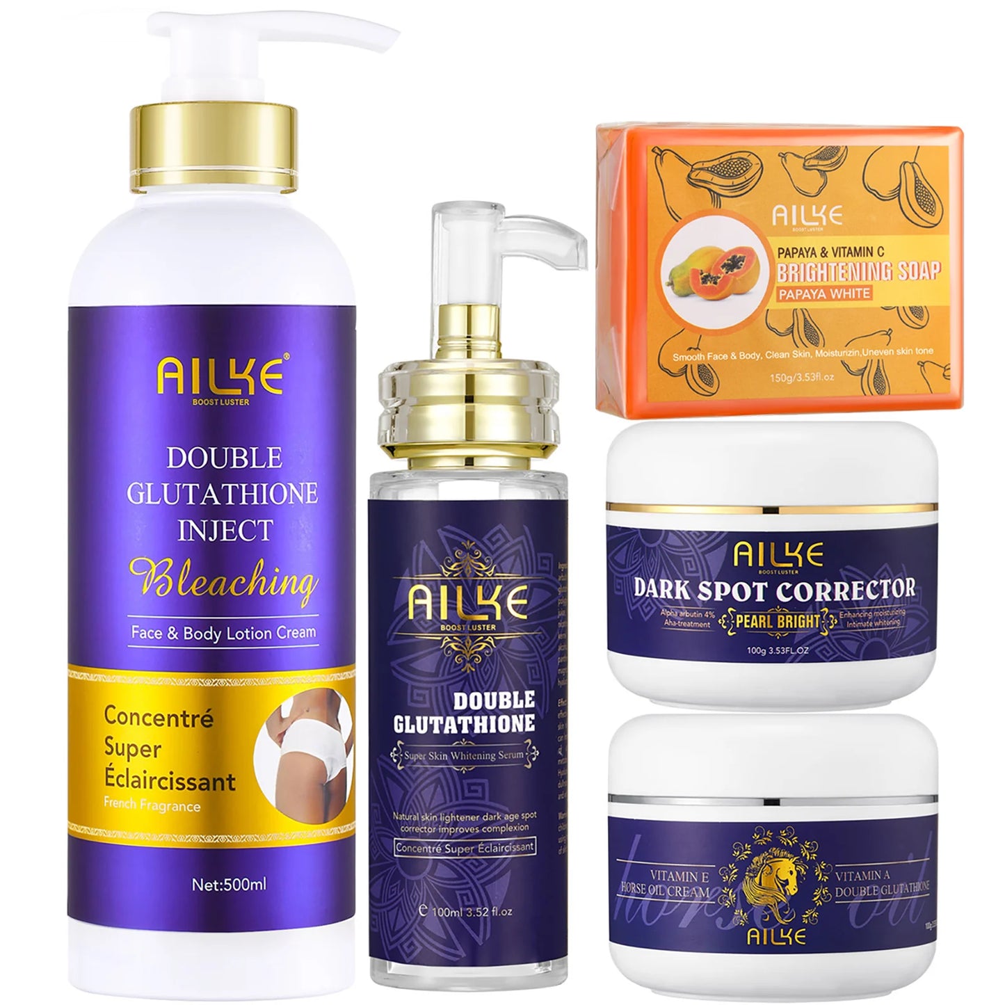 Green Lemon Love AILKE Glutathione 5 In 1 Skincare Kit
