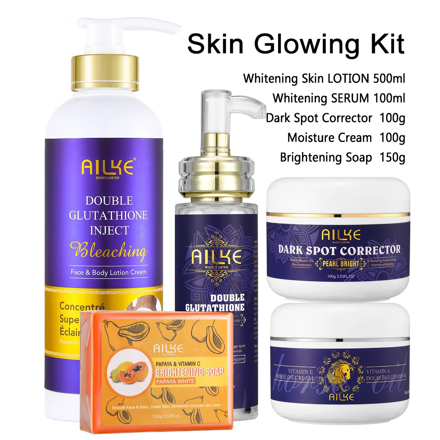 Green Lemon Love AILKE Glutathione 5 In 1 Skincare Kit