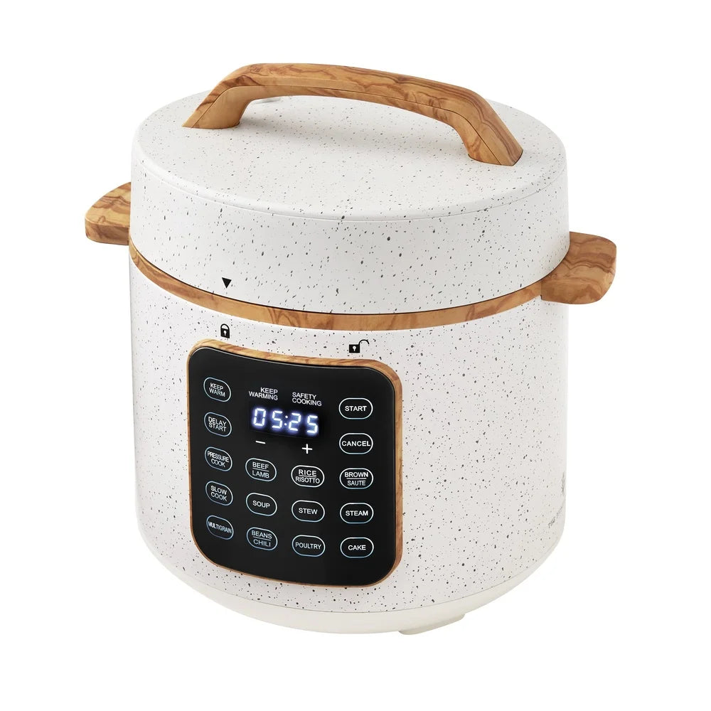 6-Quart Multi-Functional Pressure Cooker Touch Control Display 12 Pre-Set Recipes Fast Cooking Slow Cook Saute Steam Eggs Soup