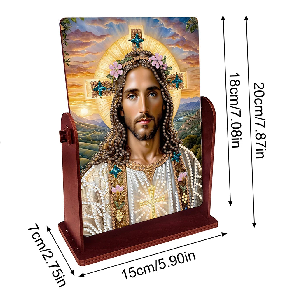 Jesus Special Shape Diamond Painting Mirror Table Top Diamond Mirror Kit