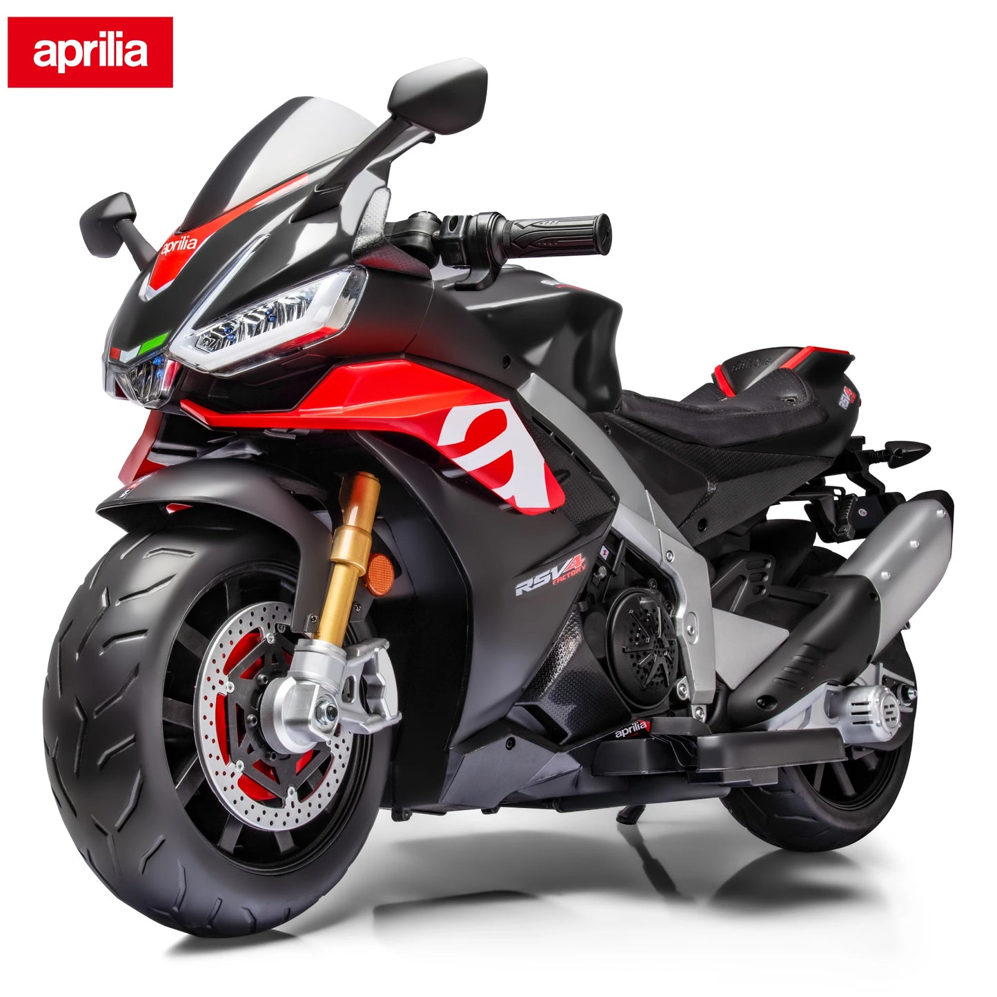 Aprilia Licensed 24V Kids Electric Motorcycle Ride On With LED Lights Bluetooth Music