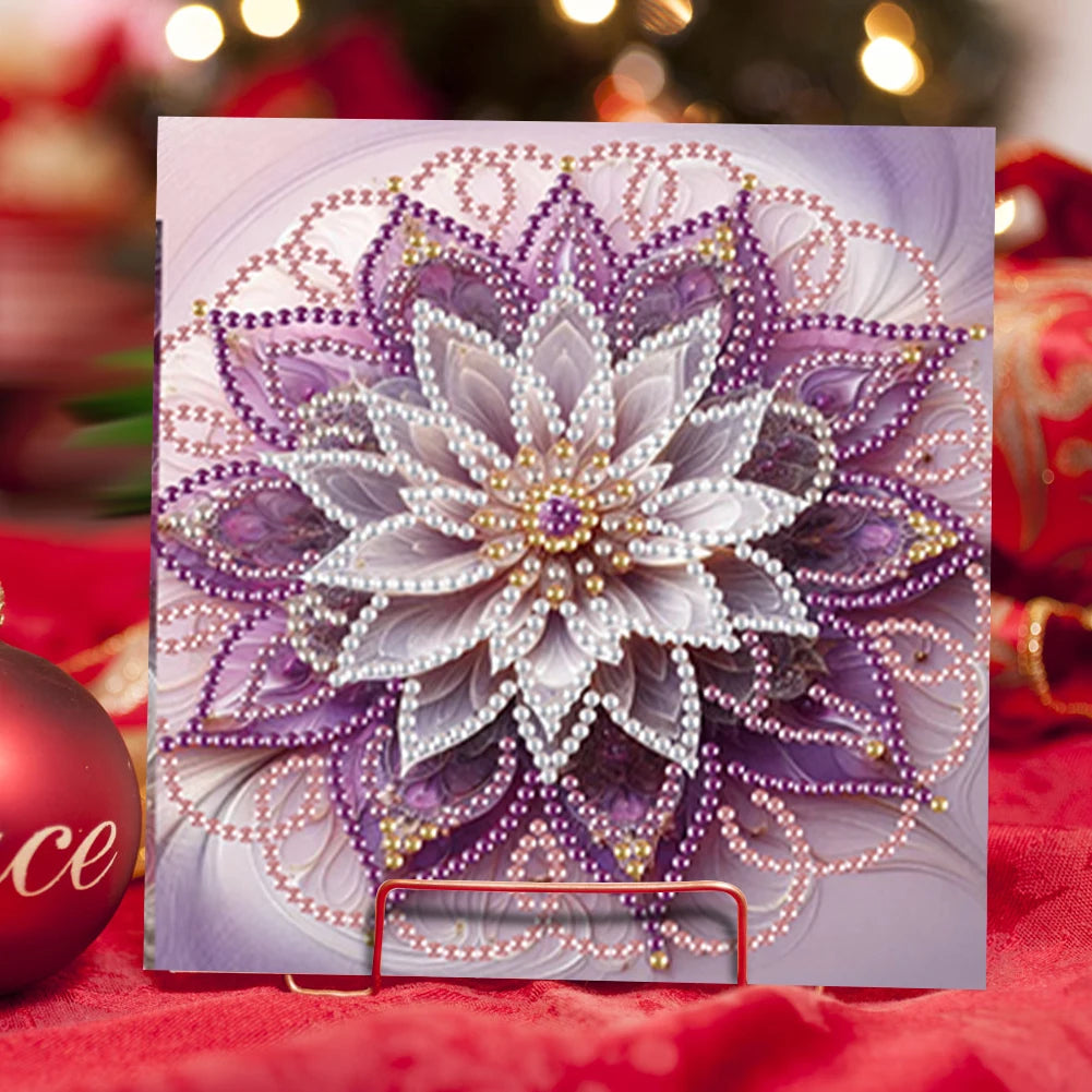 6Pcs Winter Tiger Cat Diamond Handmade Card Rhinestone Painting Card Kit Diamond Painting Greeting Card for Holiday Party Favors