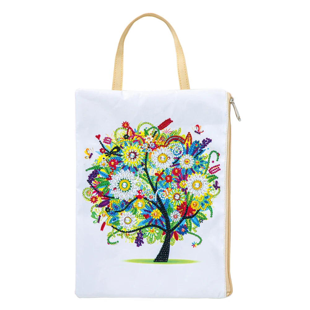 Green Lemon Love Diamond Painting Bag Flax Storage Tote