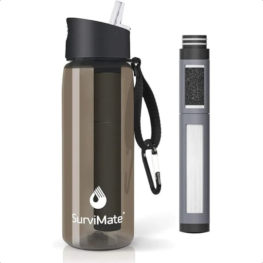 5Stage 0.01m UltraFiltration Filtered Water Bottle BPAFree Material NSF ANSI 42372 Certified Portable Water Filter Bottle for S