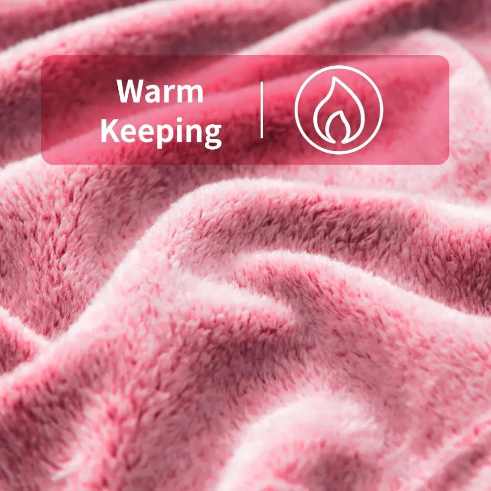 Leopard Print Hot Pink Flannel Fleece Throw Blanket Soft Cozy Home Decor for Couch Fluffy Warm Blanket