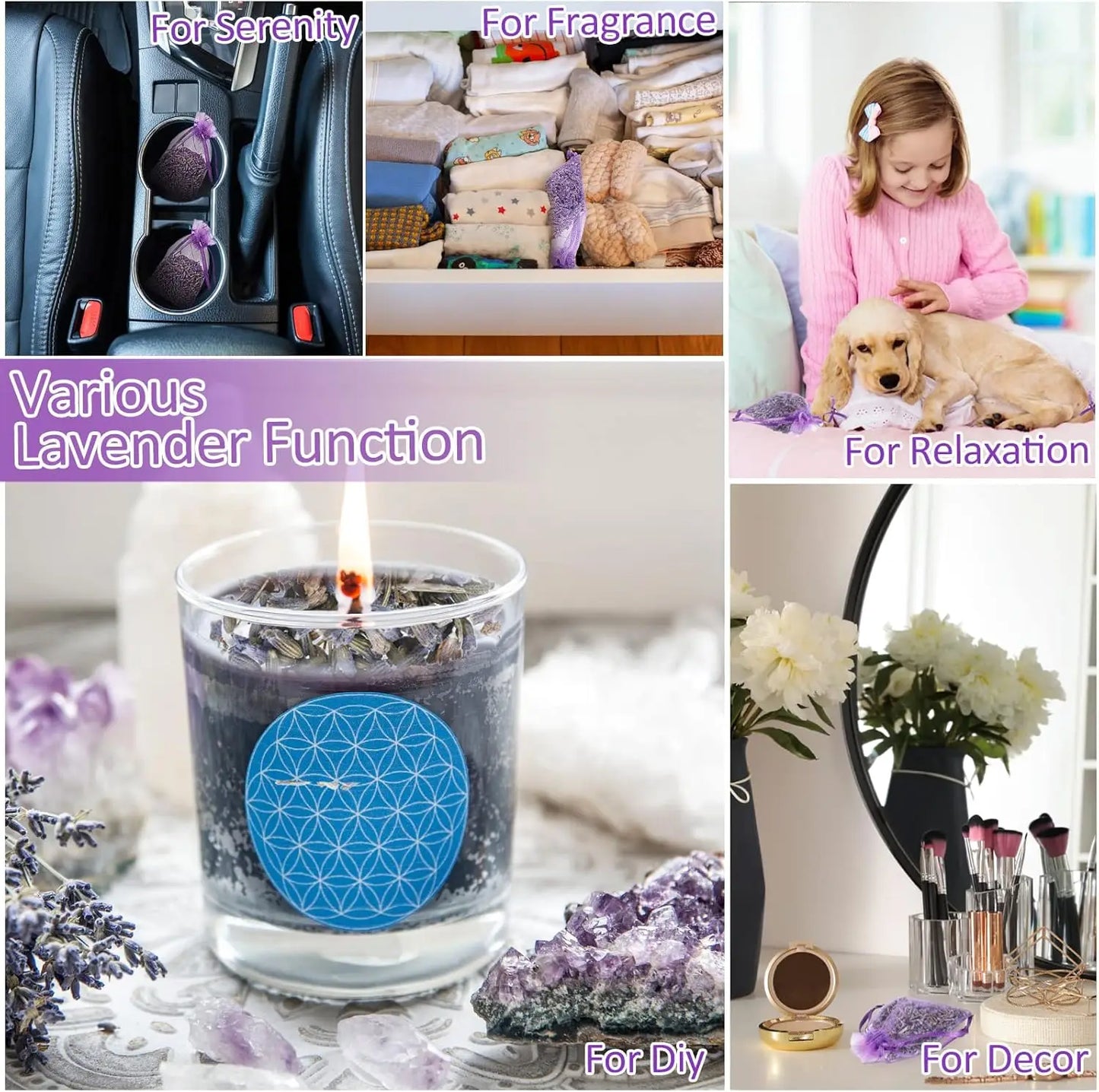 120 Pack Lavender Sachets Bags Bulk for Drawers and Closets Home Fragrance Sachet Dried Lavender Flower for Wedding Bri