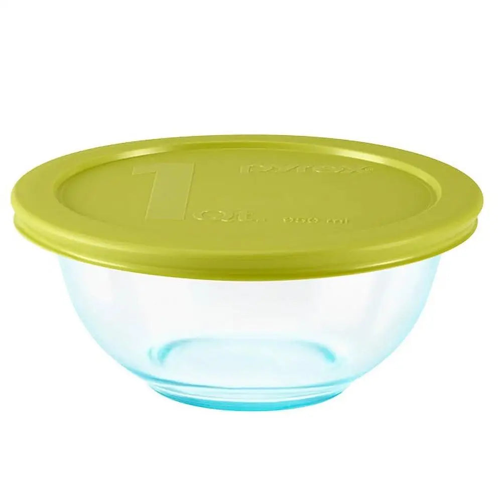 Glass Mixing Bowl Set 8 Piece Storage Containers with Color Coded Lids Oven Microwave Freezer Safe BPA Free Nesting Stackable