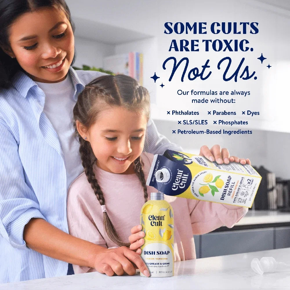 Green Lemon Love Refillable Aluminum Dish Soap Bottle