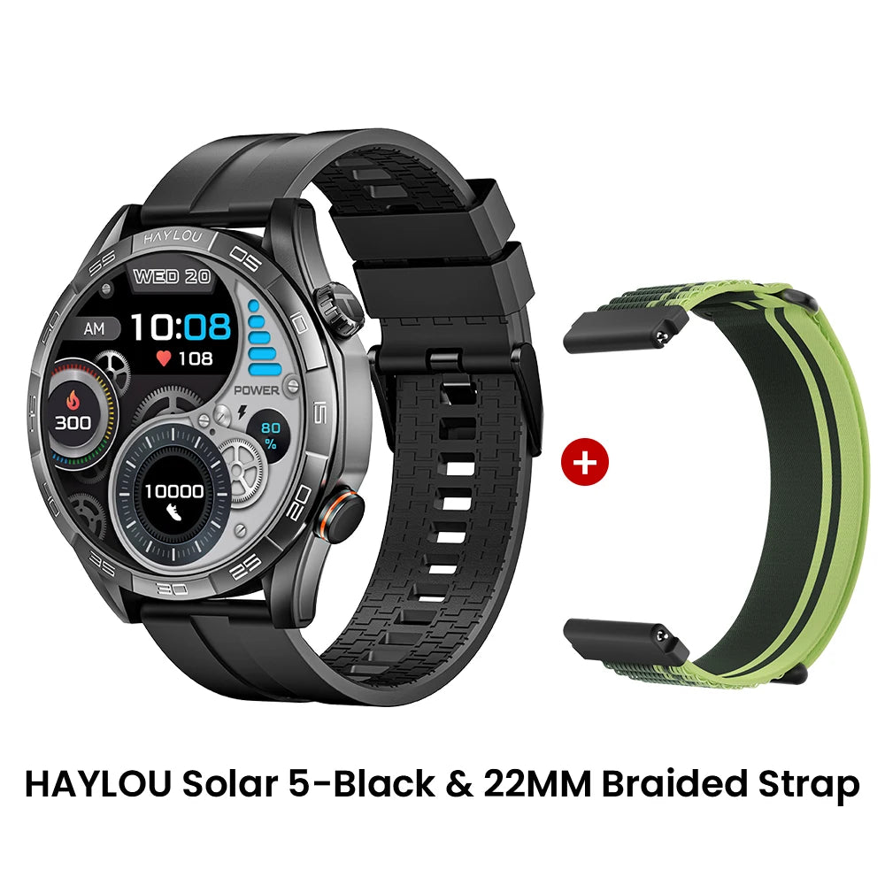 Haylou Solar 5 Voice Calling Smartwatch 1.58 Inch AMOLED Display 60Hz Sports Smartwatch for Men with 24 Hour Health Monitoring