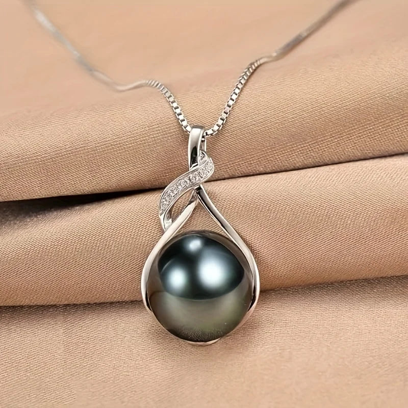 Lxalry Handmade Tahitian-Black Pearl Necklace Women - Gift for Wife/Mom/Girlfriend Mother's Day/Valentine's Day/Christmas