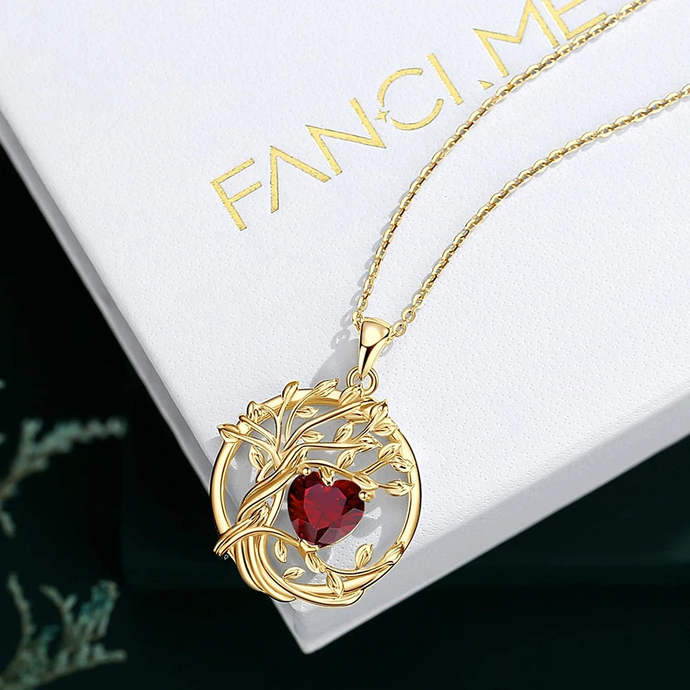 NoEnName_Null Tree of Life Birthstone Sterling Silver Pendant Necklace