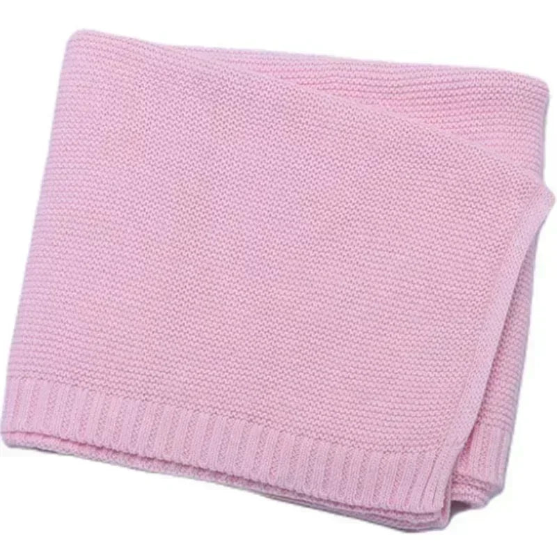 Personalized Baby Knitted Blanket Cotton 100x80cm Skin Friendly Warm Newborn Wrap Custom Blanket for Winter
