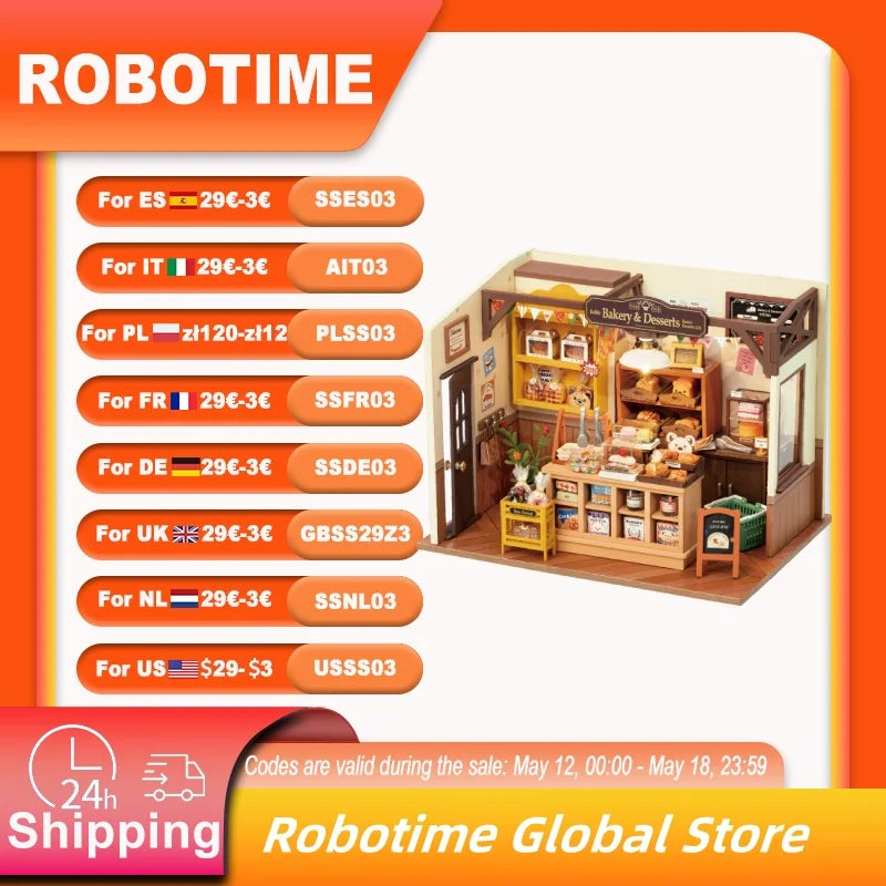Green Lemon Love Robotime Mini Dolls House Kit With LED