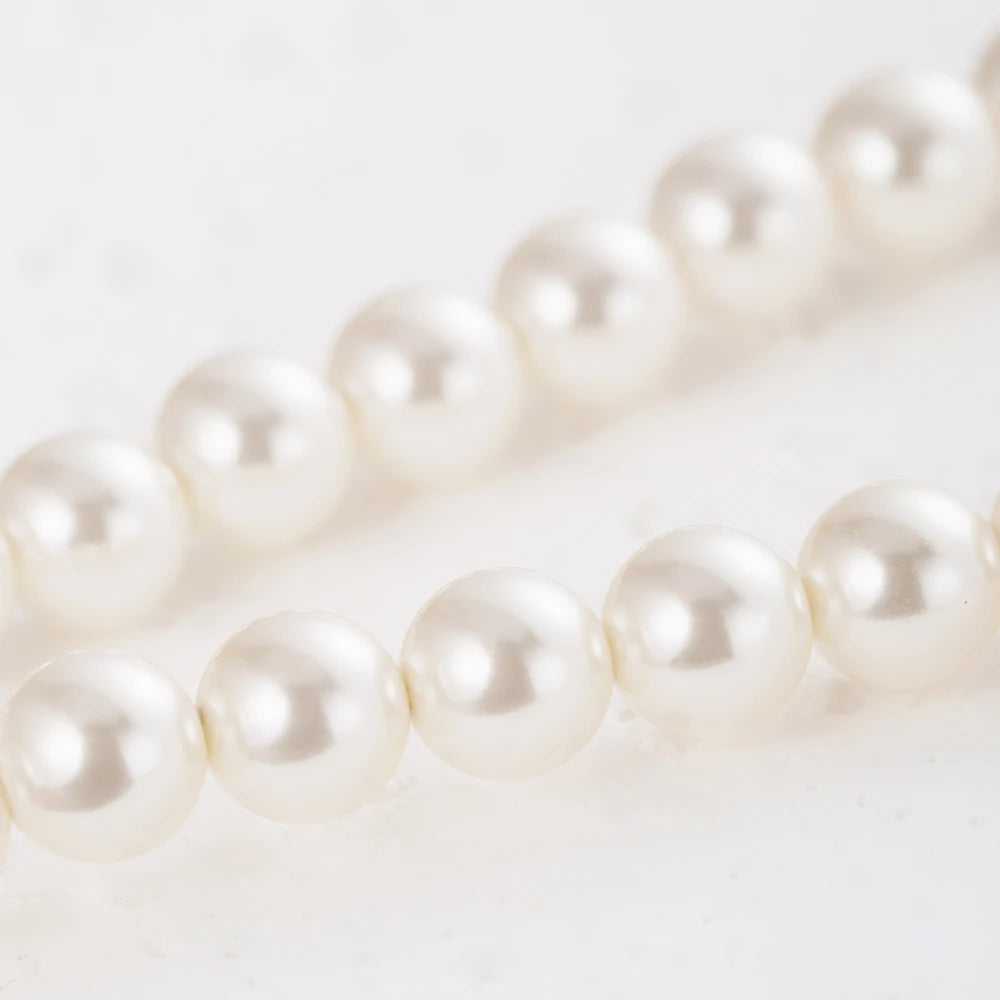 Vintage Red Shiny Crystal Pearl Necklace for Women S925 Sterling Silver Collarbone Sweater Chain