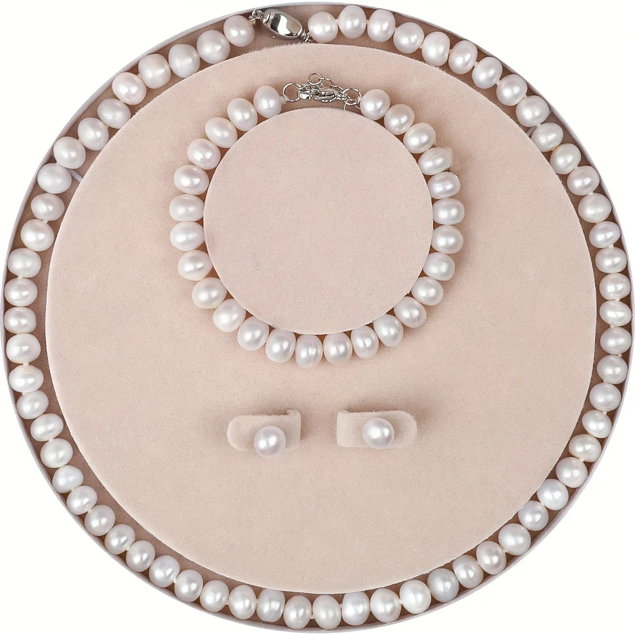 25 Sterling Silver Chain Pearl Necklace with Lustrous White Freshwater Pearls for Wedding Bridal Bridesmaid