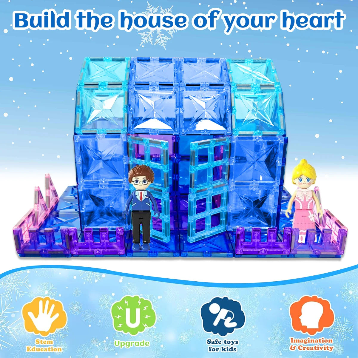 Magnetic Tiles Princess Castle Building Blocks for Girls STEM Toys